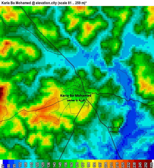 Karia Ba Mohamed elevation map
