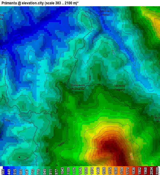 Prámanta elevation map