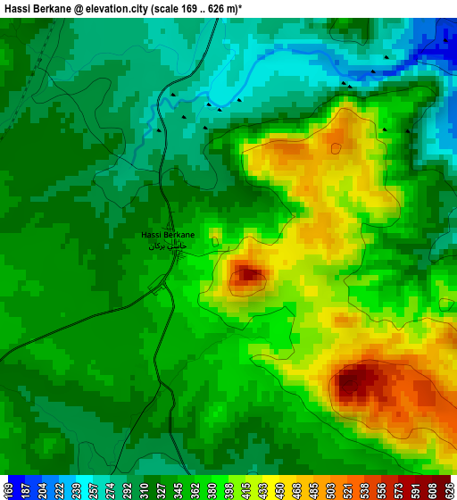 Hassi Berkane elevation map