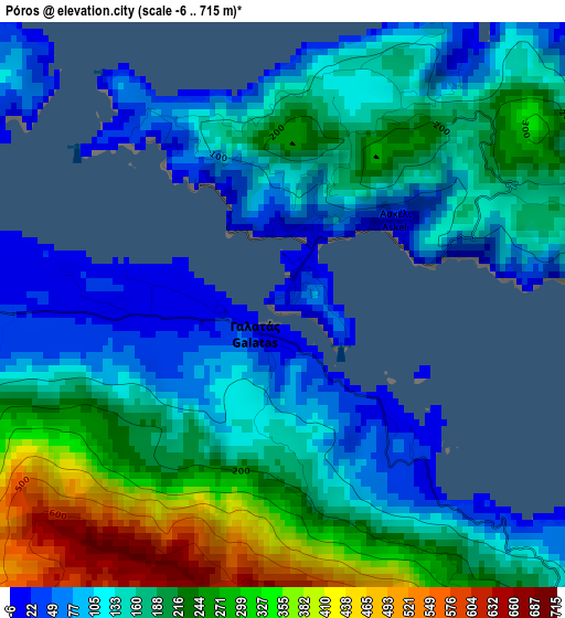 Póros elevation map