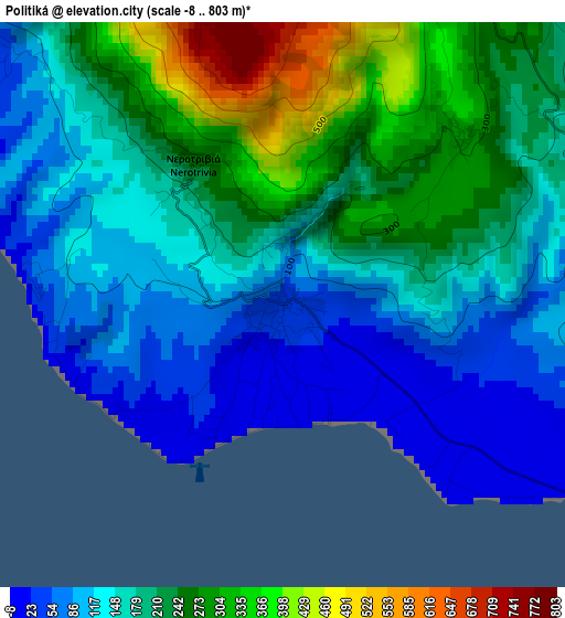 Politiká elevation map