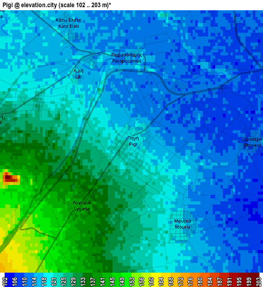 Pigí elevation map