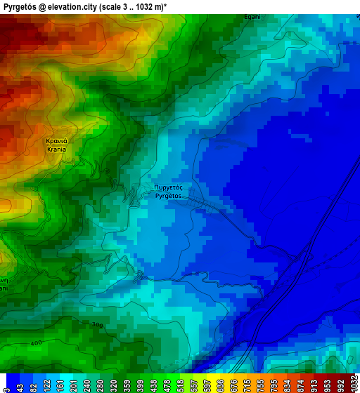 Pyrgetós elevation map