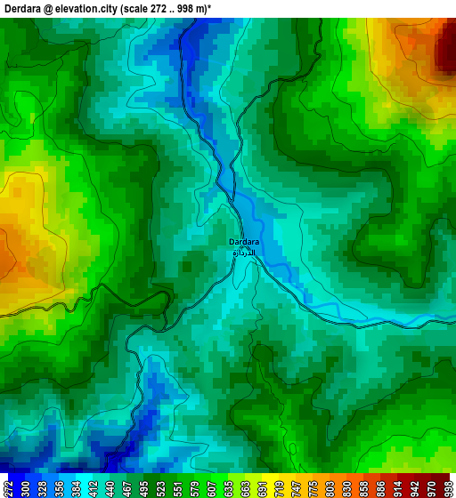 Derdara elevation map