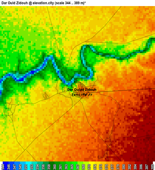 Dar Ould Zidouh elevation map