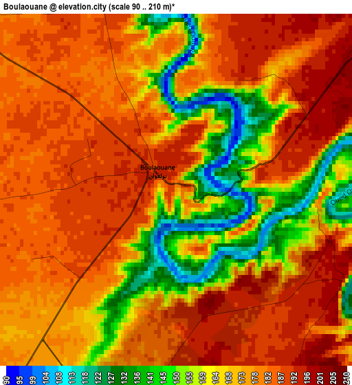 Boulaouane elevation map