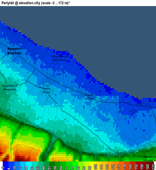 Periyiáli elevation map