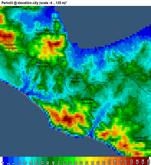 Perivóli elevation map