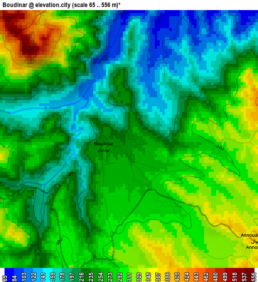 Boudinar elevation map