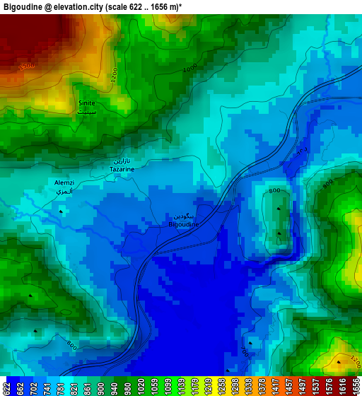 Bigoudine elevation map