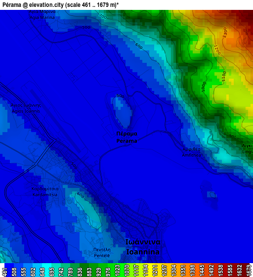 Pérama elevation map