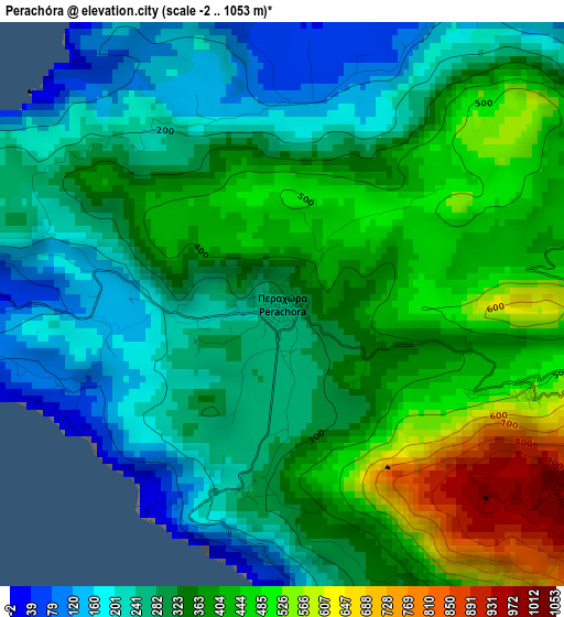 Perachóra elevation map