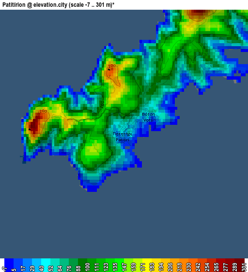 Patitírion elevation map