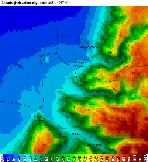 Assads elevation map