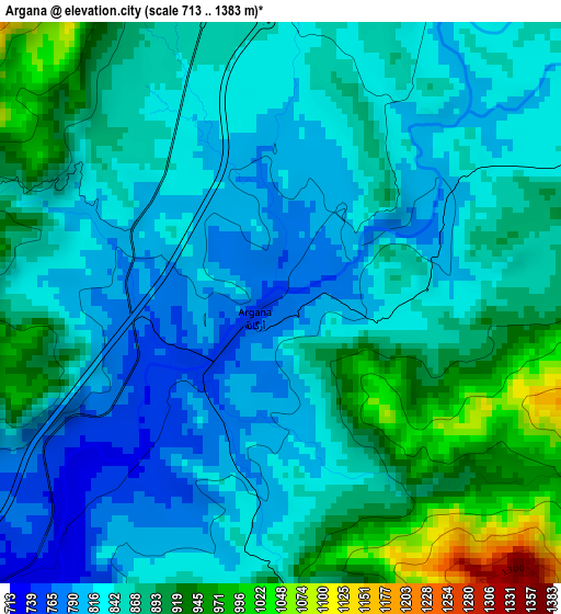 Argana elevation map