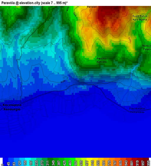 Paravóla elevation map