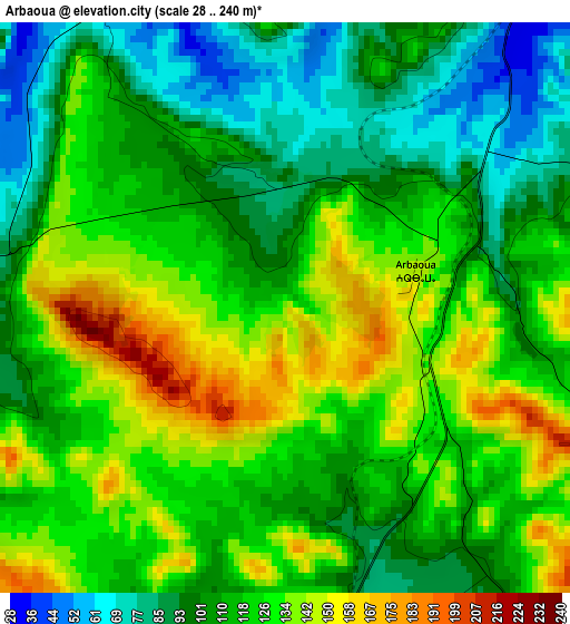 Arbaoua elevation map