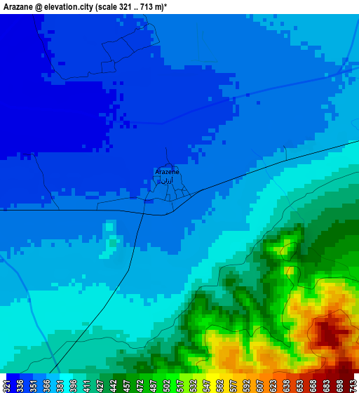 Arazane elevation map