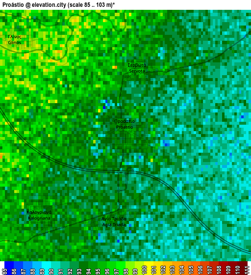 Proástio elevation map