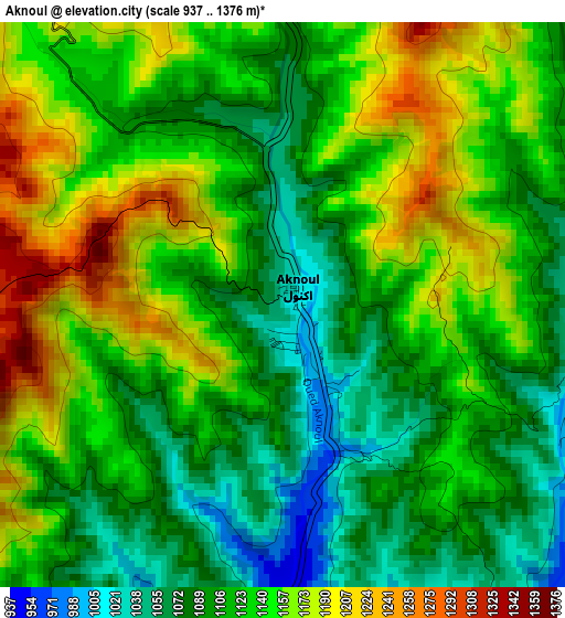 Aknoul elevation map