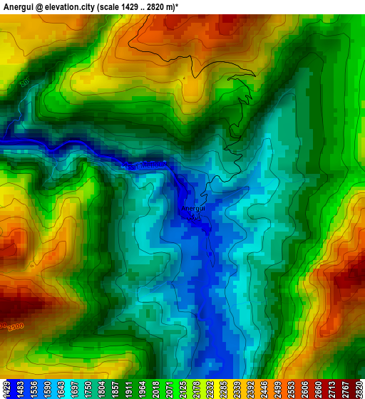 Anergui elevation map