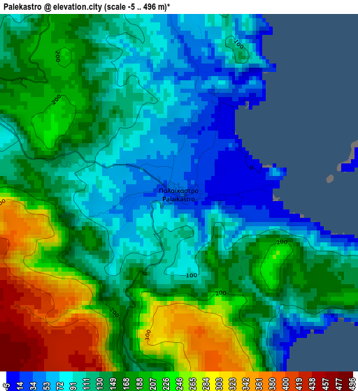 Palekastro elevation map