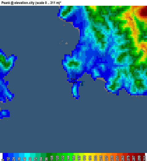 Psará elevation map