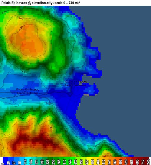 Palaiá Epídavros elevation map