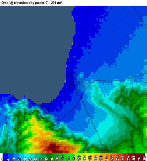 Oreoí elevation map