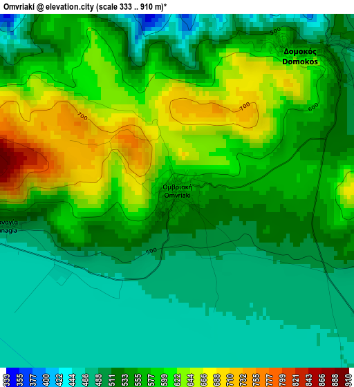 Omvriakí elevation map