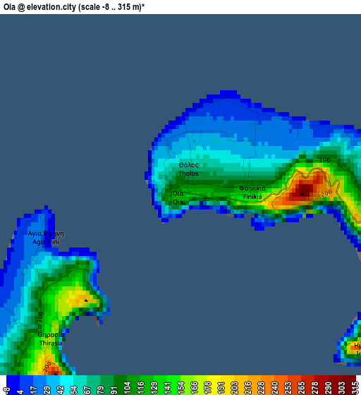 Oía elevation map