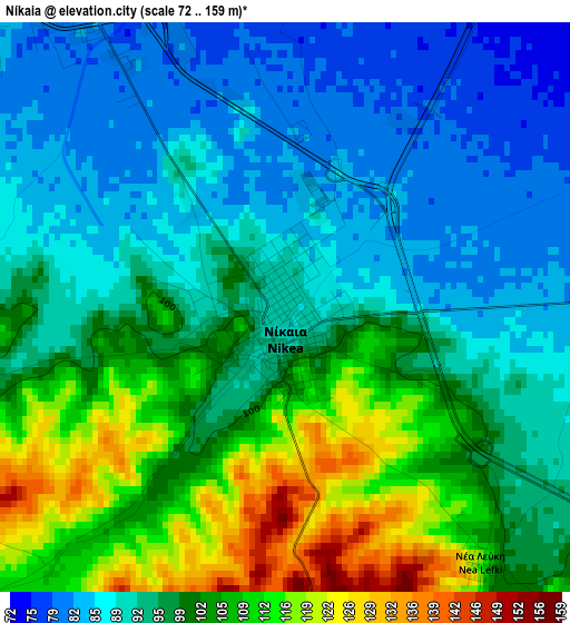 Níkaia elevation map