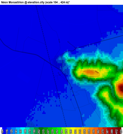 Néon Monastírion elevation map