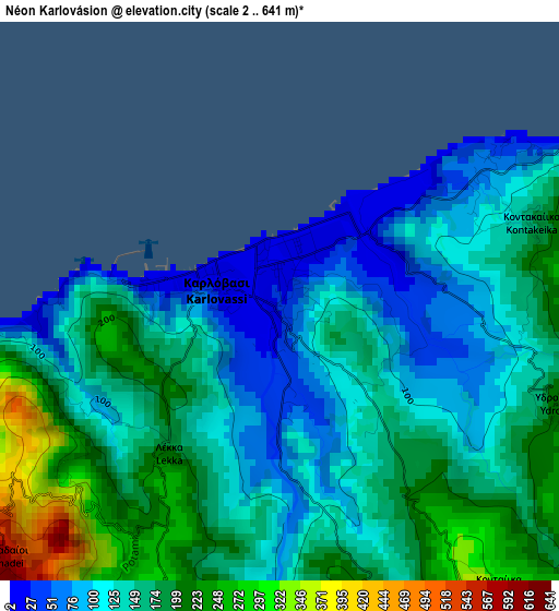 Néon Karlovásion elevation map