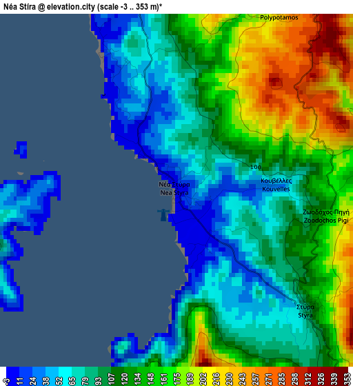 Néa Stíra elevation map