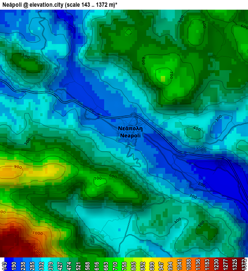 Neápoli elevation map