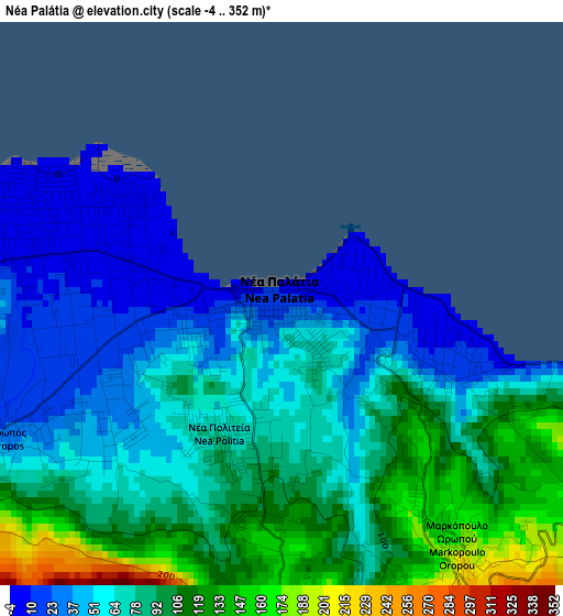 Néa Palátia elevation map