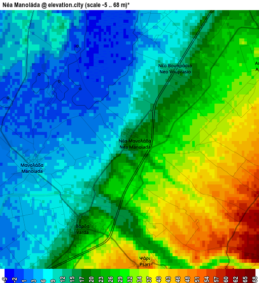 Néa Manoláda elevation map