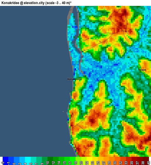 Konakridee elevation map