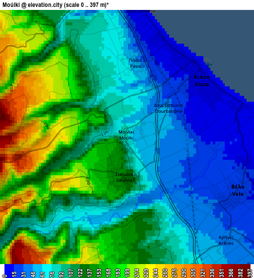 Moúlki elevation map