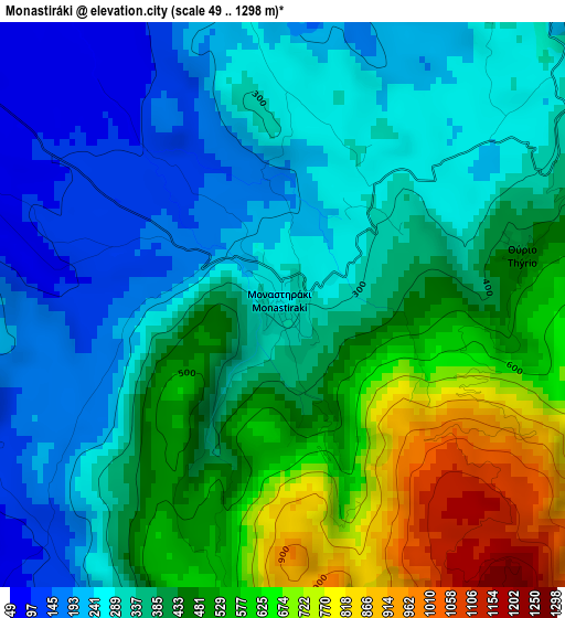 Monastiráki elevation map