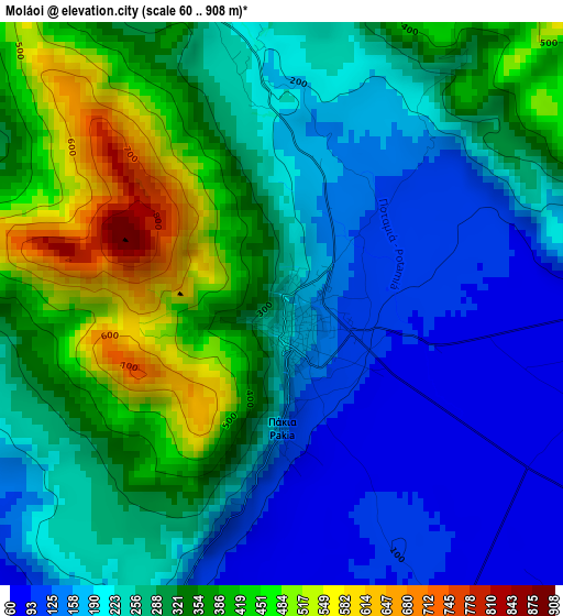 Moláoi elevation map