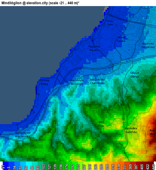 Mindilóglion elevation map