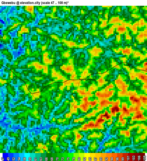 Gbewebu elevation map