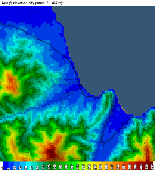 Azla elevation map