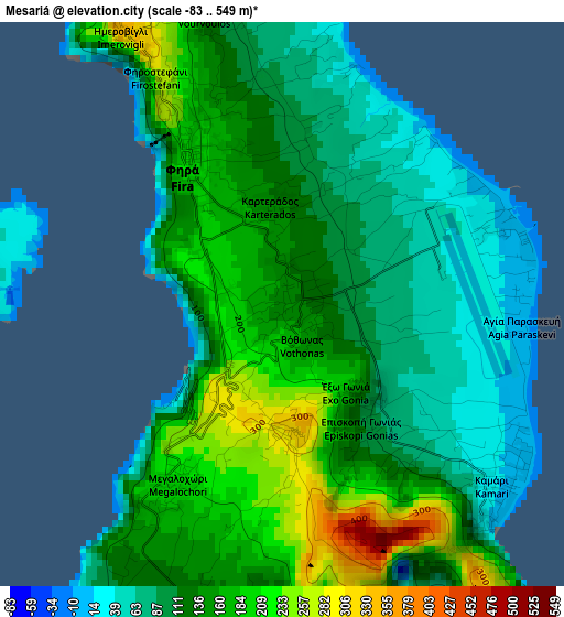 Mesariá elevation map