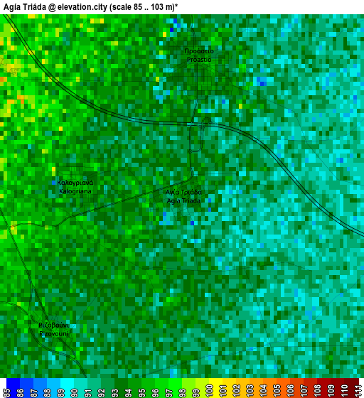 Agía Triáda elevation map