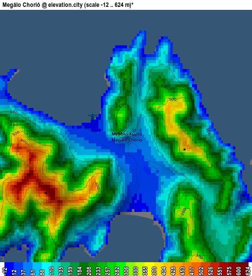 Megálo Chorió elevation map