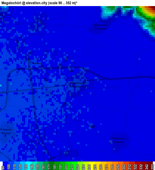 Megalochóri elevation map