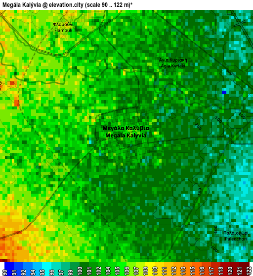 Megála Kalývia elevation map